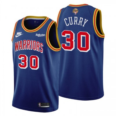 Golden State Warriors #30 Stephen Curry Men's Nike Releases Classic Edition 2022 NBA Finals 75th Anniversary Jersey Blue Men's